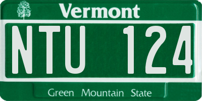 VT license plate NTU124