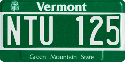 VT license plate NTU125