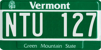 VT license plate NTU127