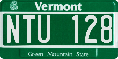 VT license plate NTU128