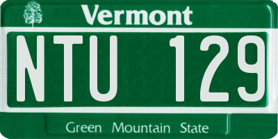 VT license plate NTU129