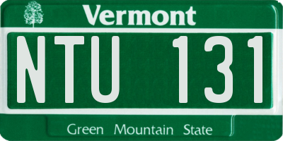 VT license plate NTU131