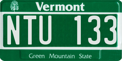 VT license plate NTU133