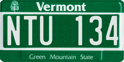 VT license plate NTU134