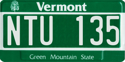 VT license plate NTU135