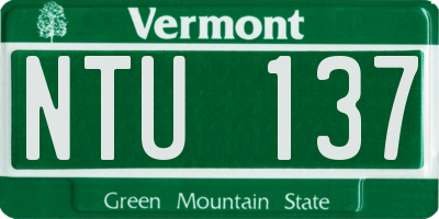VT license plate NTU137