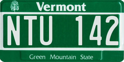 VT license plate NTU142