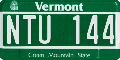 VT license plate NTU144