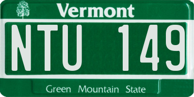 VT license plate NTU149