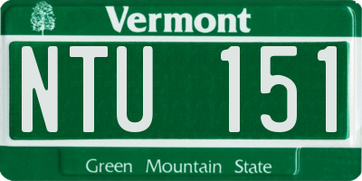 VT license plate NTU151