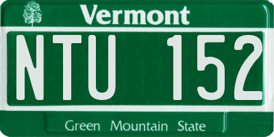 VT license plate NTU152