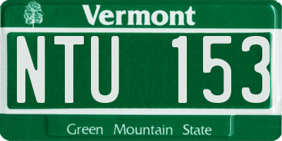 VT license plate NTU153
