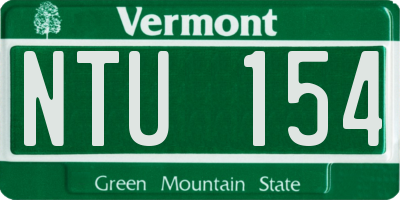 VT license plate NTU154