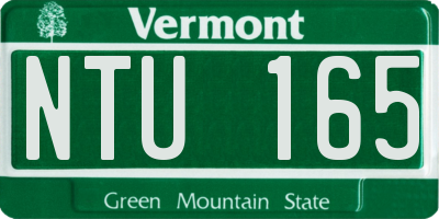 VT license plate NTU165