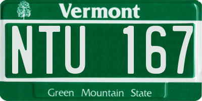 VT license plate NTU167