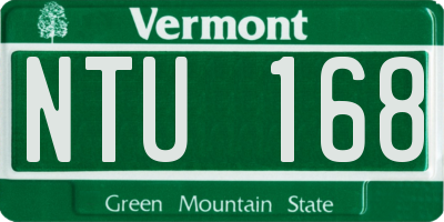 VT license plate NTU168