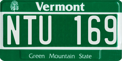 VT license plate NTU169