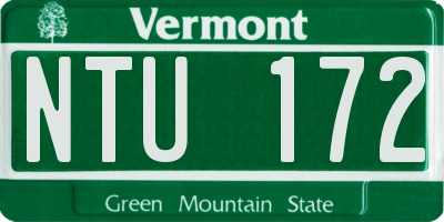 VT license plate NTU172