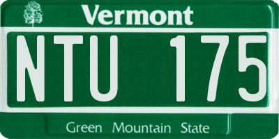 VT license plate NTU175