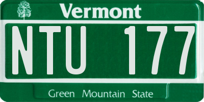 VT license plate NTU177