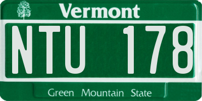 VT license plate NTU178