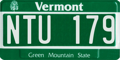 VT license plate NTU179