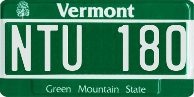 VT license plate NTU180