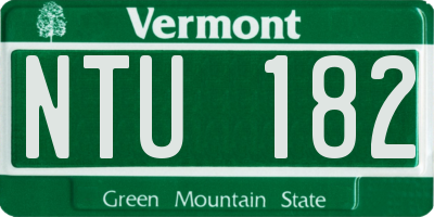 VT license plate NTU182