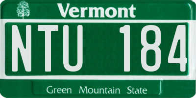 VT license plate NTU184