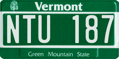 VT license plate NTU187