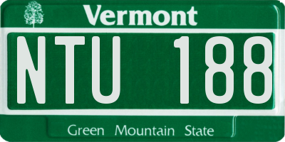VT license plate NTU188
