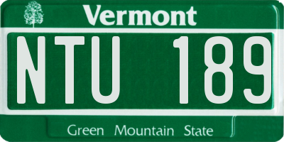 VT license plate NTU189