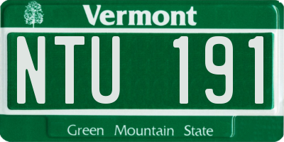 VT license plate NTU191