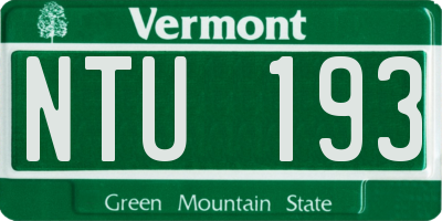 VT license plate NTU193