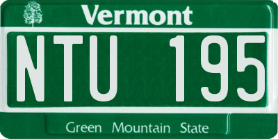 VT license plate NTU195