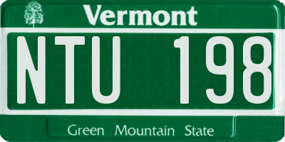 VT license plate NTU198