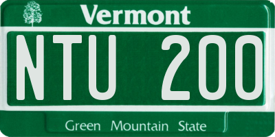 VT license plate NTU200