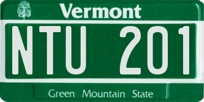 VT license plate NTU201