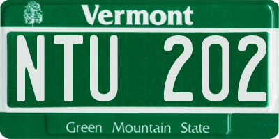 VT license plate NTU202