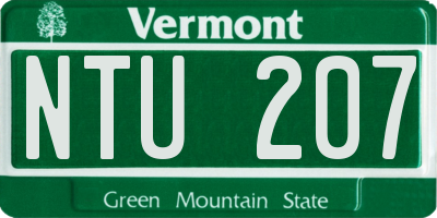 VT license plate NTU207