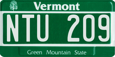 VT license plate NTU209