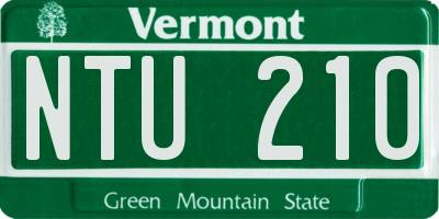 VT license plate NTU210