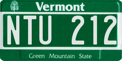 VT license plate NTU212
