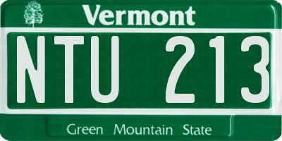 VT license plate NTU213