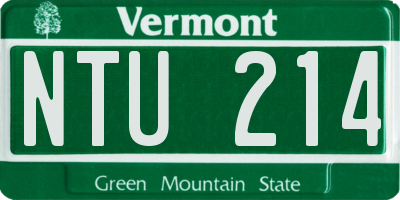 VT license plate NTU214