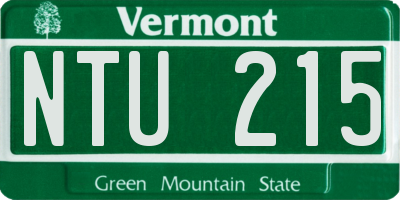 VT license plate NTU215