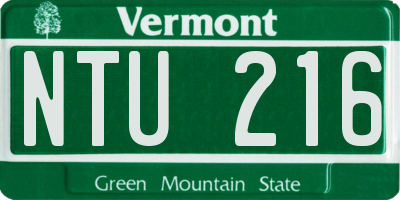 VT license plate NTU216