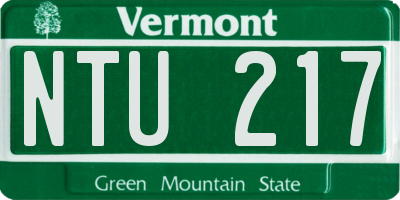 VT license plate NTU217