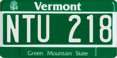VT license plate NTU218
