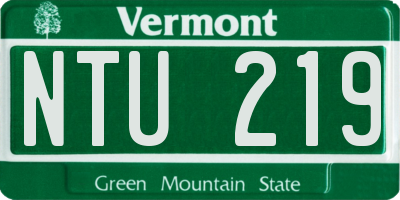 VT license plate NTU219
